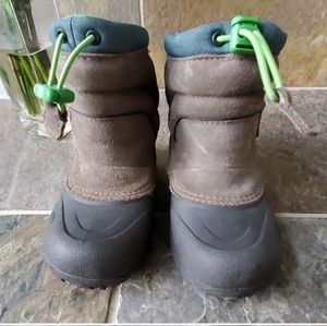 The North face brown green snow boots toddler